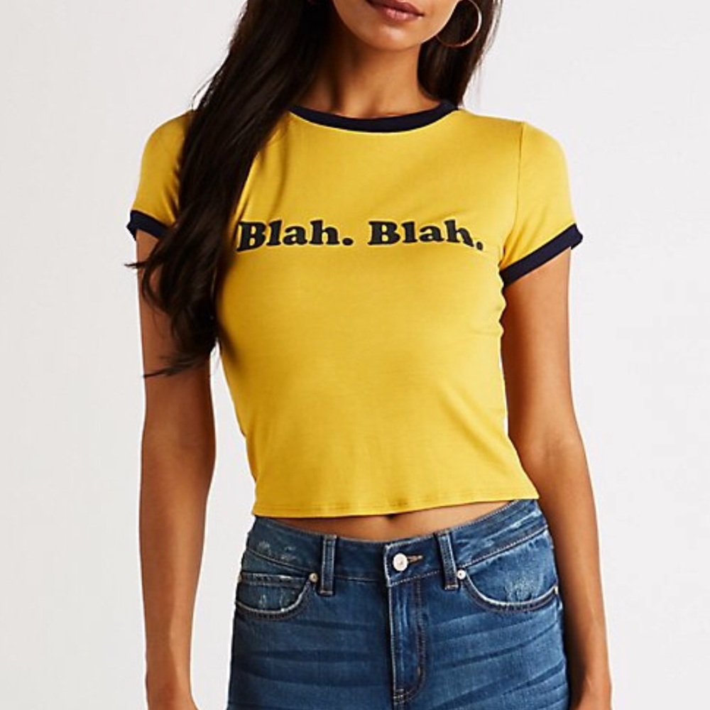 “Blah Blah” Graphic Tee - Charlotte Russe